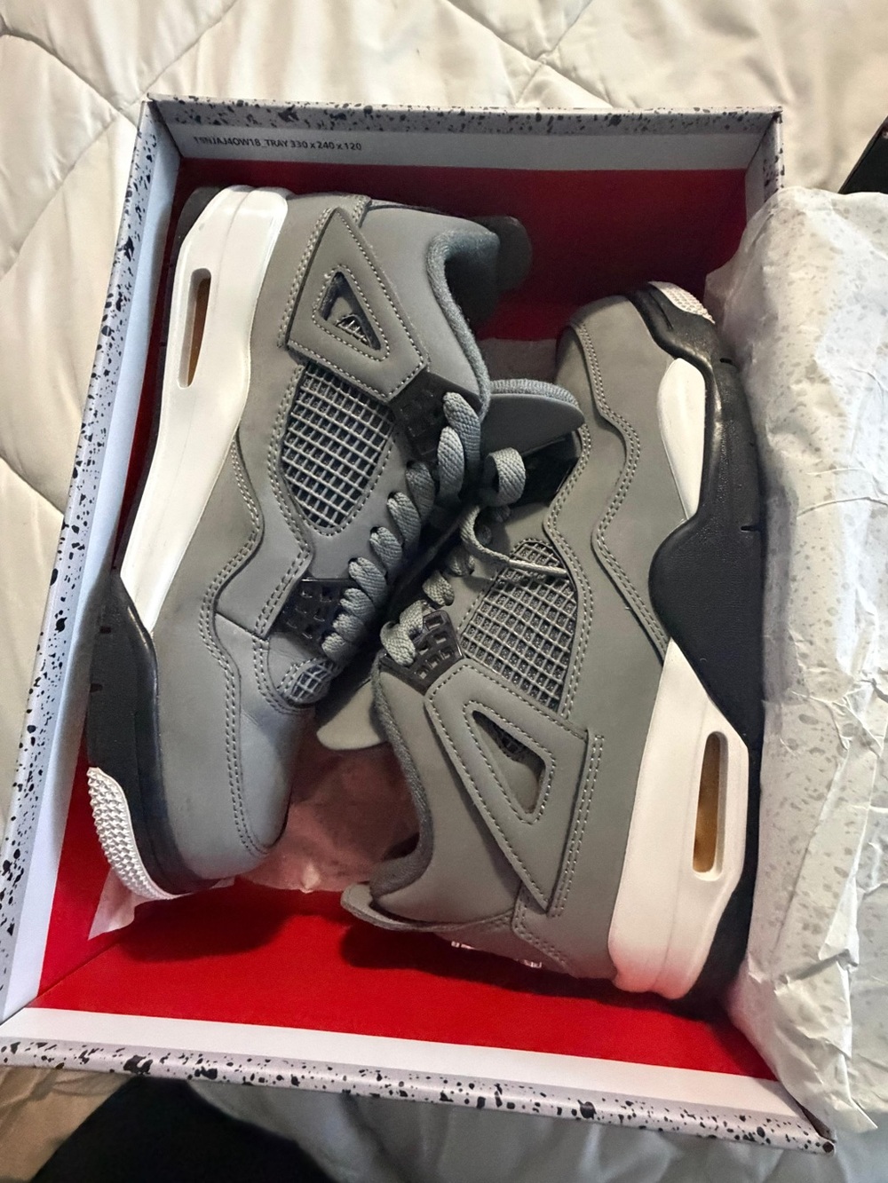 Pre owned Jordan Men's Grey and Black Retro-Style Sneakers